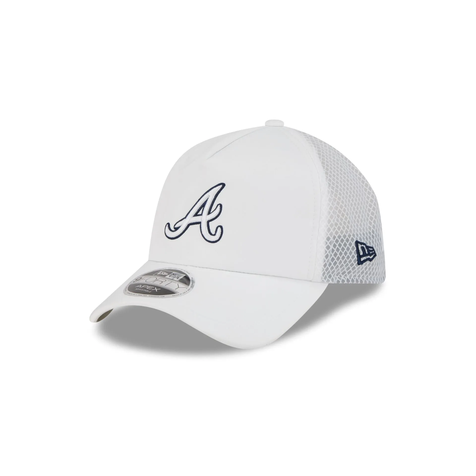 Atlanta Braves 2026 Batting Practice White 9FORTY APEX Trucker Hat sold by New Era