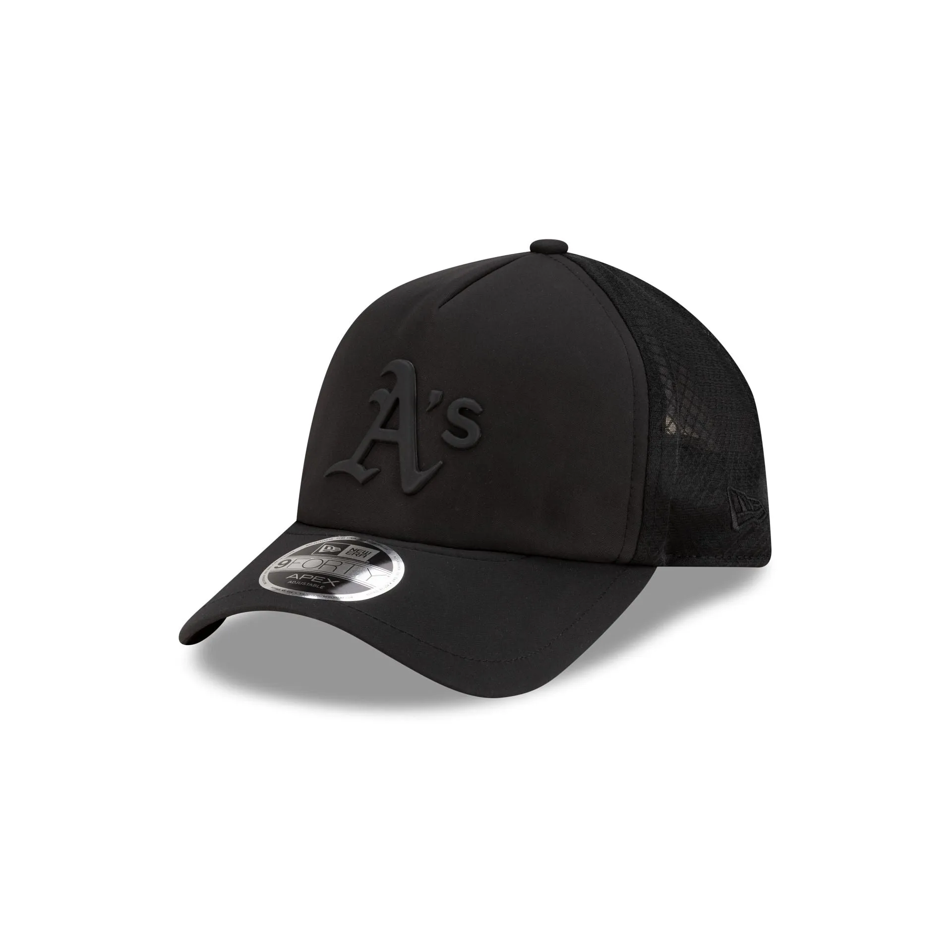 Athletics 2026 Batting Practice Black 9FORTY APEX Trucker Hat sold by New Era