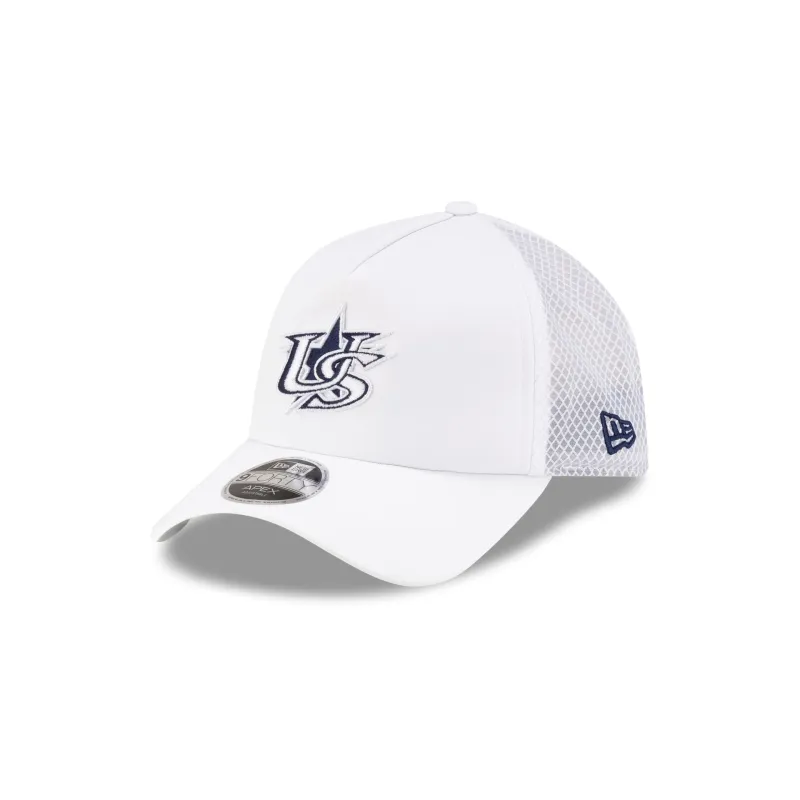 USA Baseball 2026 Batting Practice White 9FORTY APEX Trucker Hat made by New Era