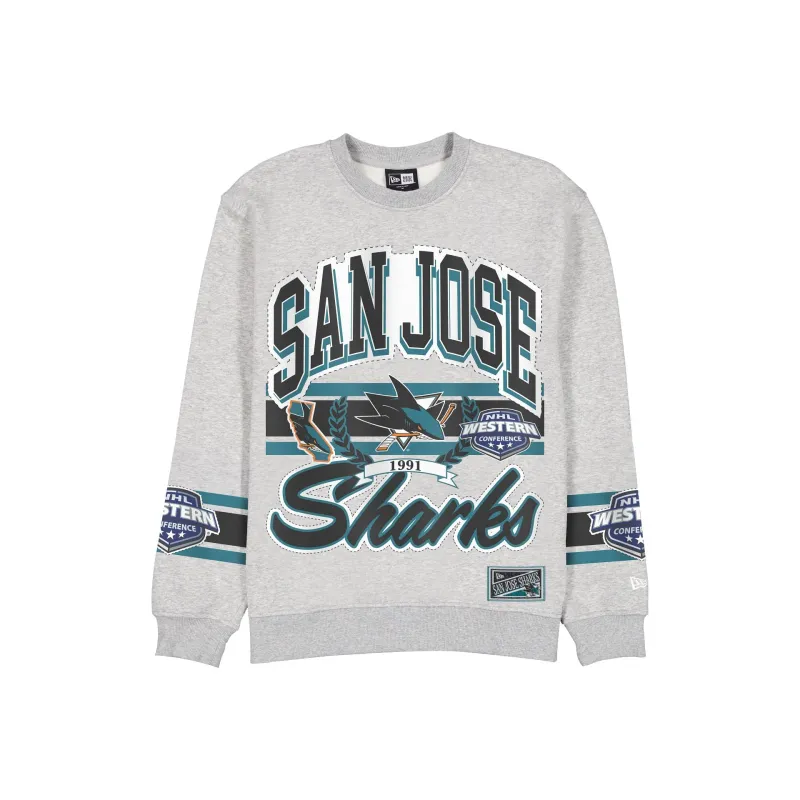 San Jose Sharks Sport Classics Vintage Gray Crewneck sold by New Era