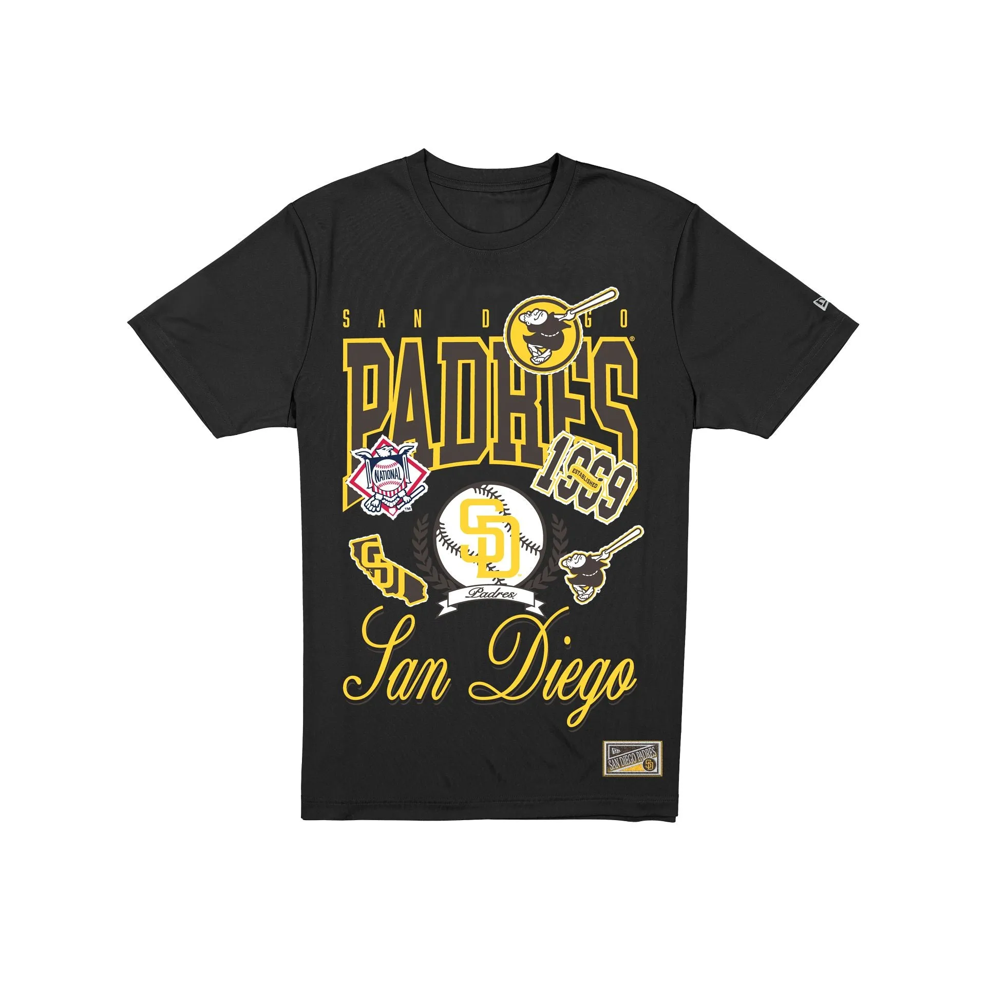San Diego Padres Sport Classics Vintage Black T-Shirt sold by New Era