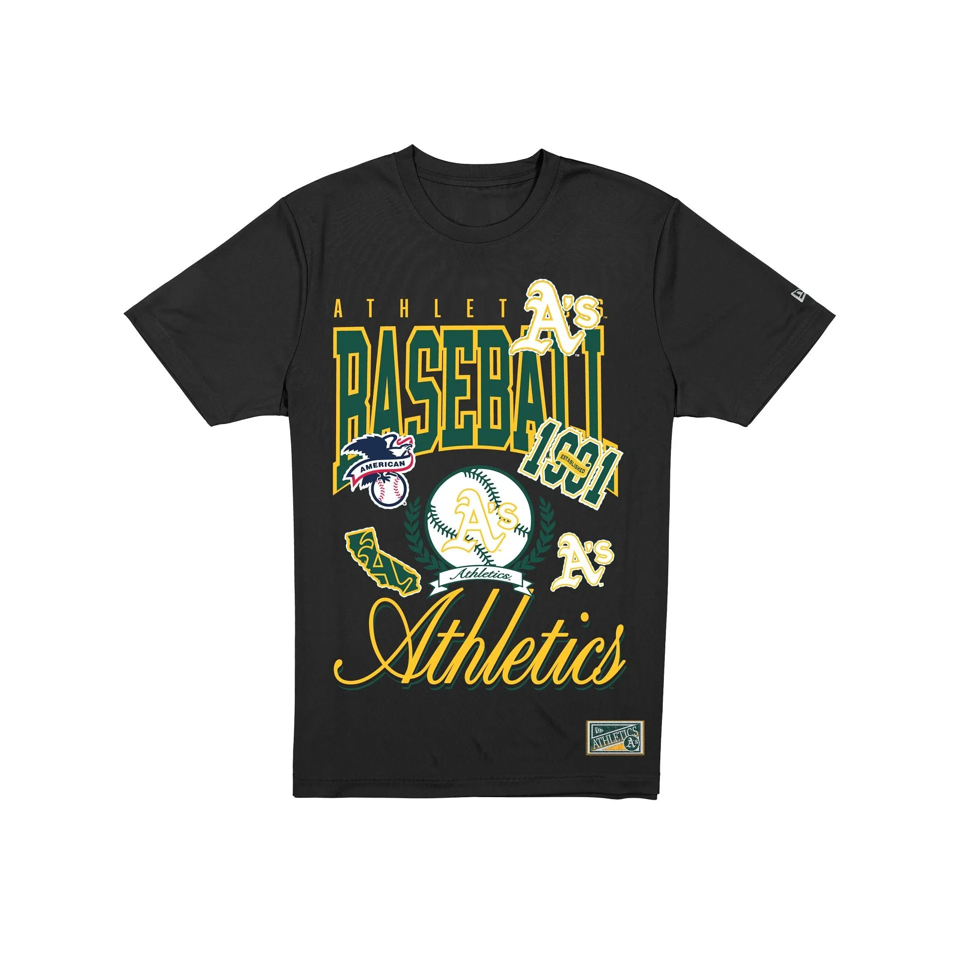 Athletics Sport Classics Vintage Black T-Shirt sold by New Era