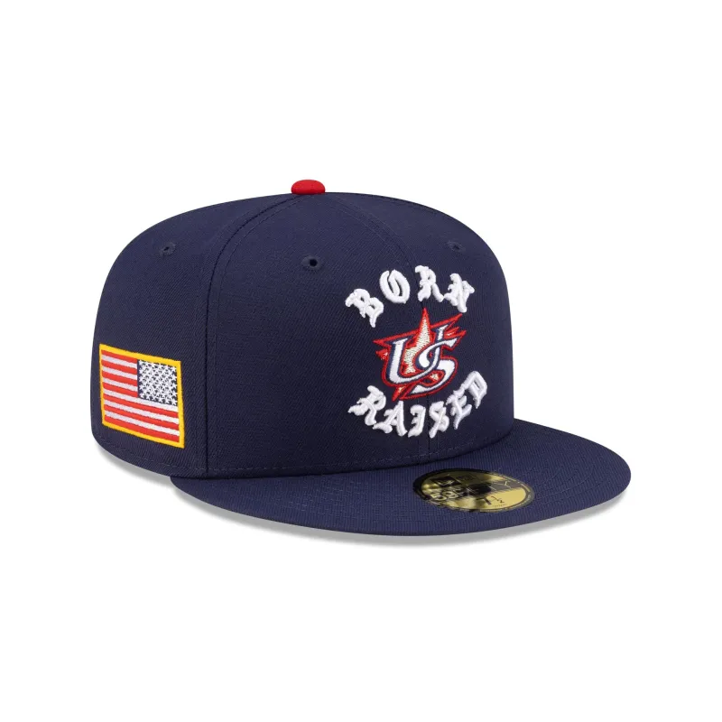Born x Raised x USA 59FIFTY Fitted Hat made by New Era