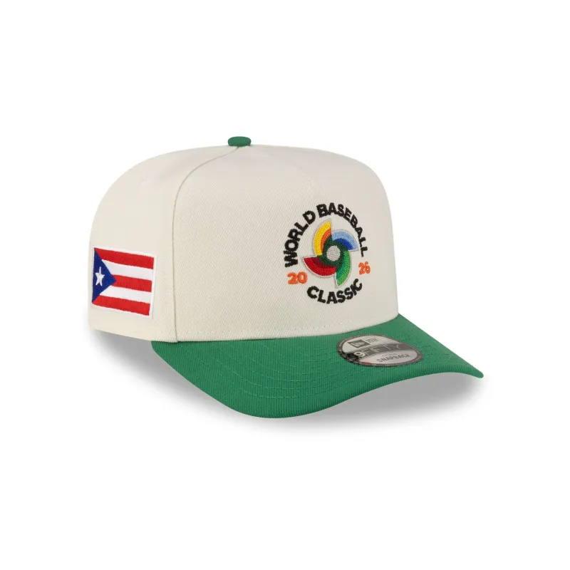 Puerto Rico 2026 World Baseball Classic Chrome White 9FIFTY A-Frame Snapback Hat made by New Era