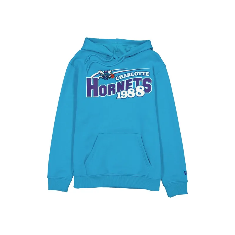 Charlotte Hornets Retro Blue Hoodie made by New Era