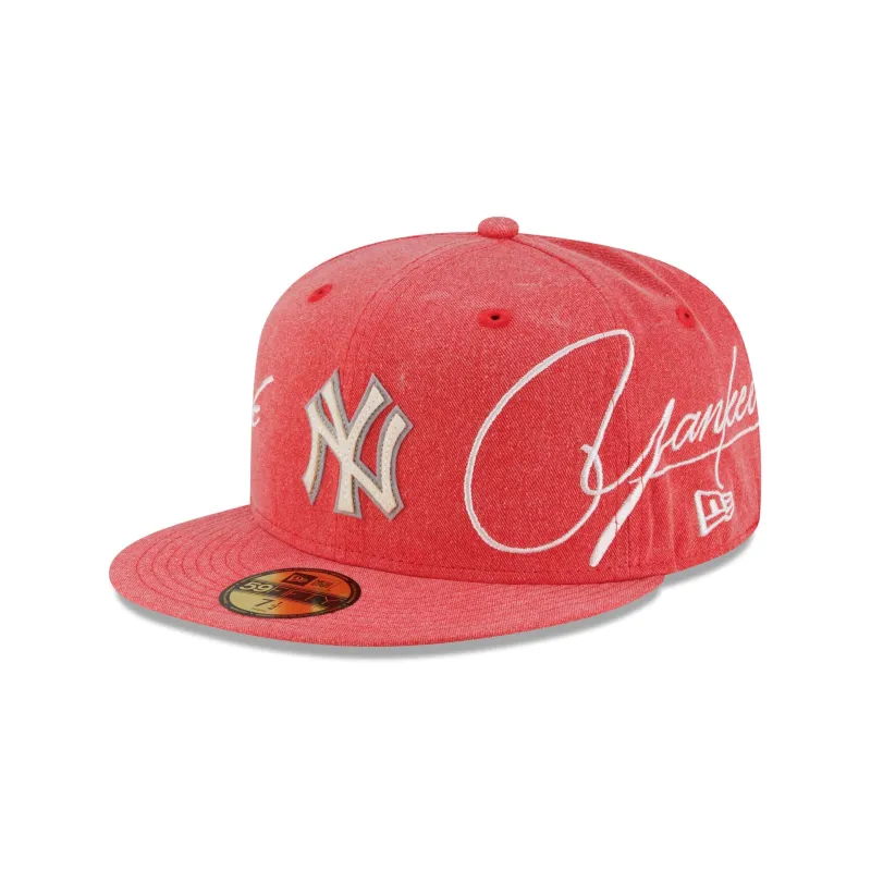 New York Yankees Script Red 59FIFTY Fitted Hat sold by New Era