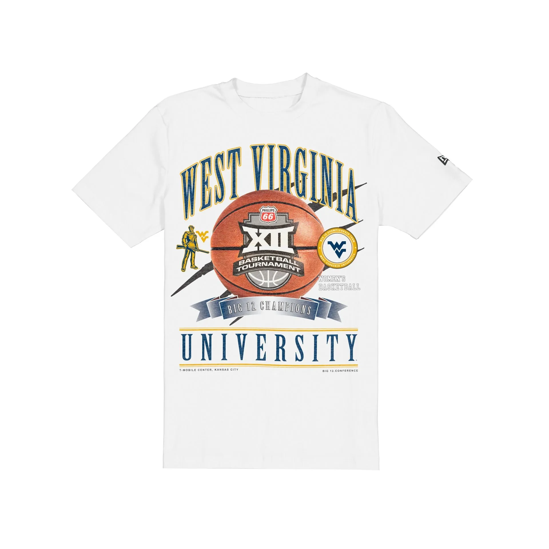 West Virginia Mountaineers 2026 Big 12 Women's Basketball Champions T-Shirt sold by New Era