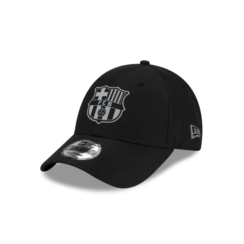 FC Barcelona Reflective Logo Black 9FORTY Adjustable Hat made by New Era