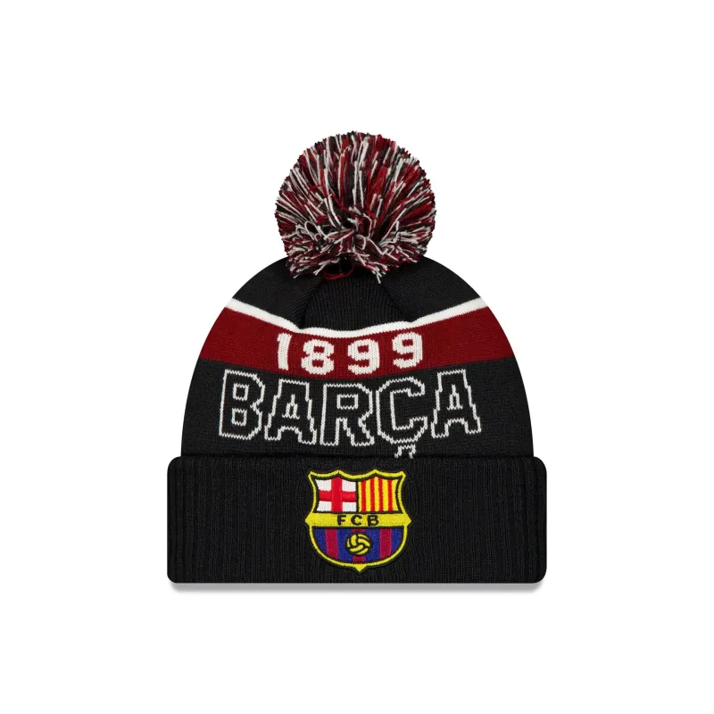 FC Barcelona Pom Knit Navy Pom Knit Hat made by New Era