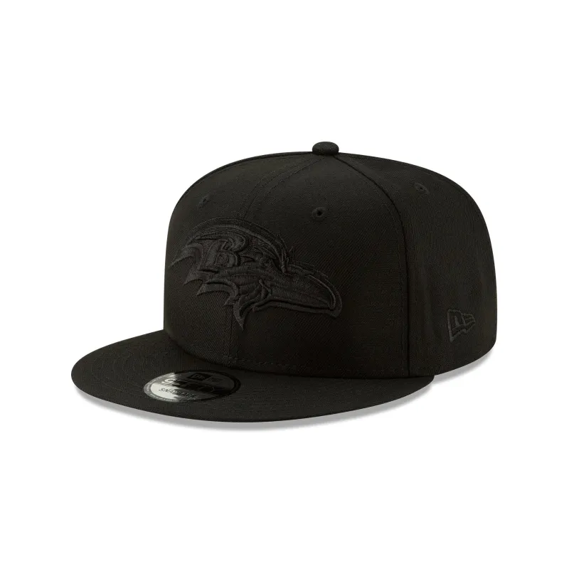 Baltimore Ravens Basic Black On Black 9FIFTY Snapback Hat made by New Era
