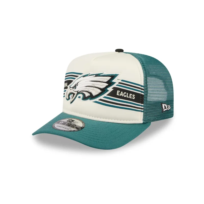 Philadelphia Eagles Banner 9FIFTY A-Frame Trucker Hat made by New Era