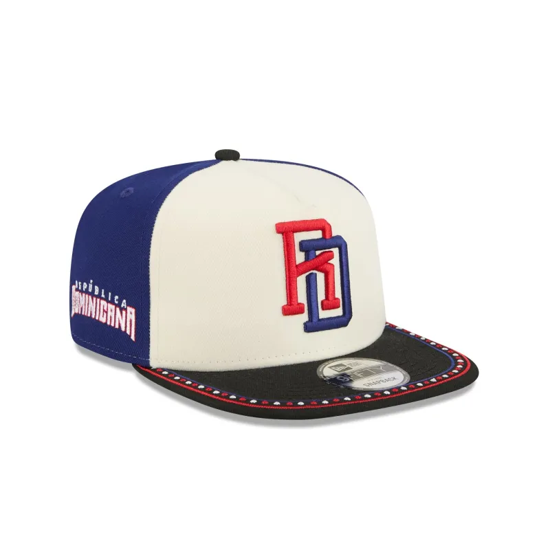Dominican Republic Two-Tone Navy 9FIFTY A-Frame Snapback Hat made by New Era