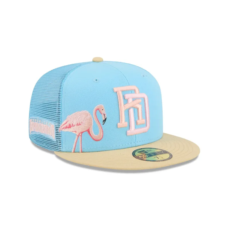 Dominican Republic Flamingo Blue 59FIFTY Fitted Hat made by New Era