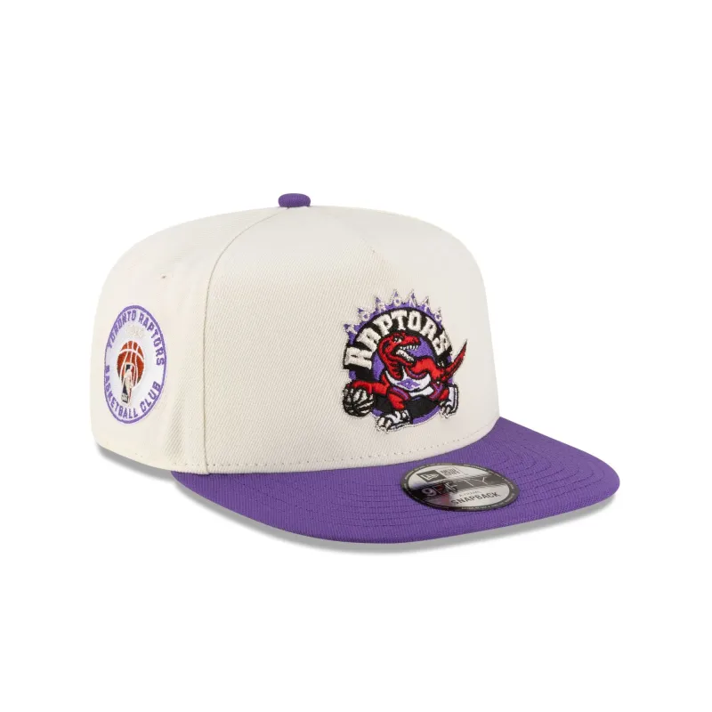 Toronto Raptors 1995-2008 Hardwood Classics Express Chrome White 9FIFTY A-Frame Snapback Hat made by New Era