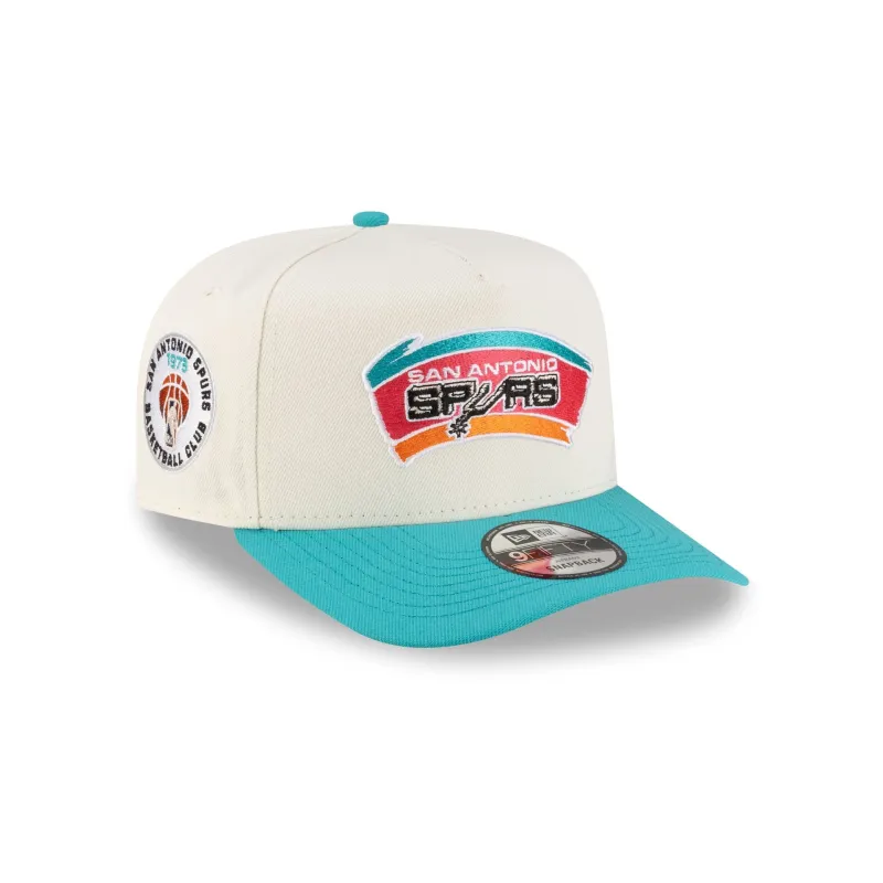 San Antonio Spurs 1989-2002 Hardwood Classics Express Chrome White 9FIFTY A-Frame Snapback Hat sold by New Era