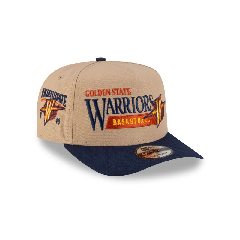 Golden State Warriors 1997-2010 Hardwood Classics Liner Camel 9FIFTY A-Frame Snapback Hat made by New Era