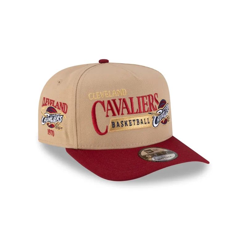Cleveland Cavaliers 2010-2017 Hardwood Classics Liner Camel 9FIFTY A-Frame Snapback Hat made by New Era