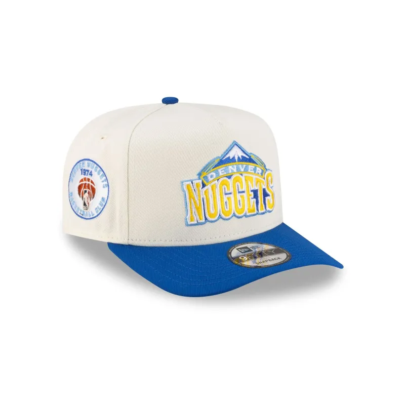 Denver Nuggets 2008-2018 Hardwood Classics Express Chrome White 9FIFTY A-Frame Snapback Hat made by New Era