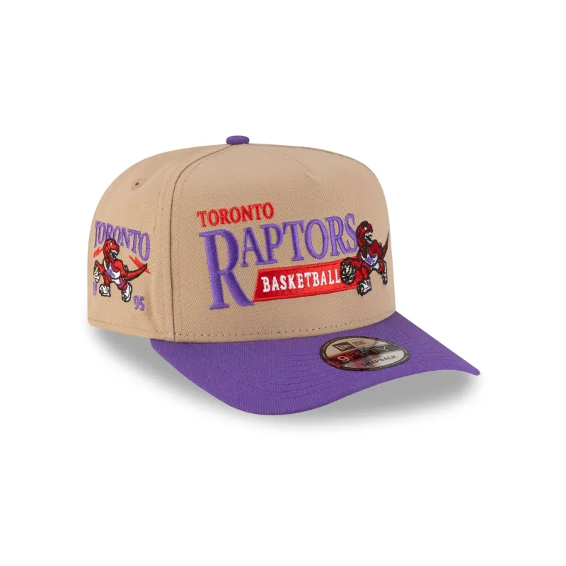 Toronto Raptors 1995-2008 Hardwood Classics Liner Camel 9FIFTY A-Frame Snapback Hat sold by New Era