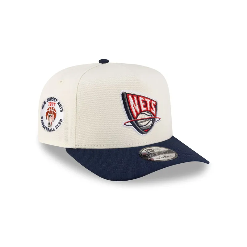 New Jersey Nets 1997-2012 Hardwood Classics Express Chrome White 9FIFTY A-Frame Snapback Hat sold by New Era