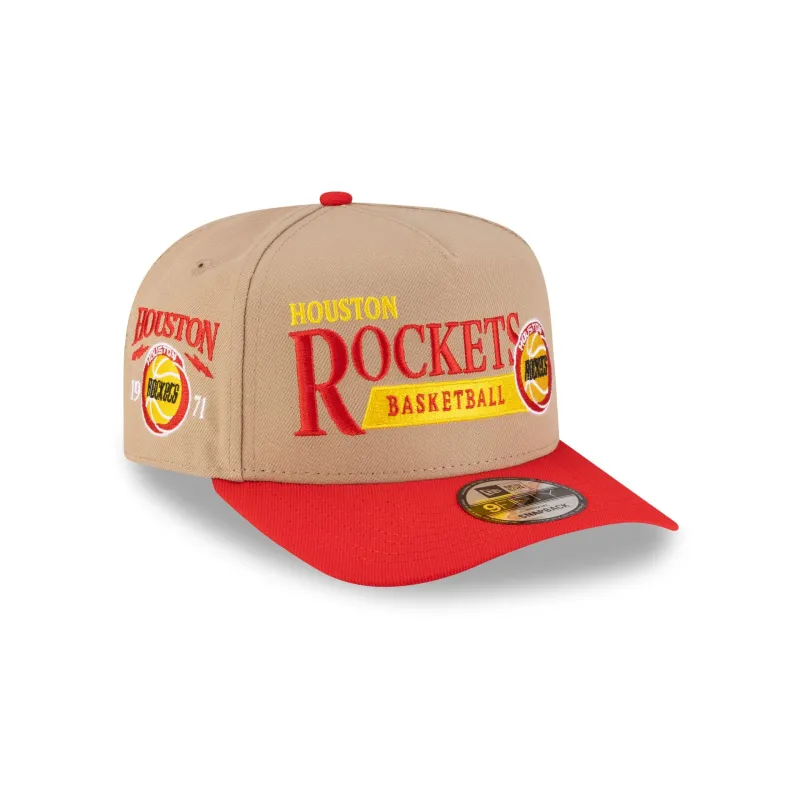 Houston Rockets 1972-1995 Hardwood Classics Liner Camel 9FIFTY A-Frame Snapback Hat sold by New Era