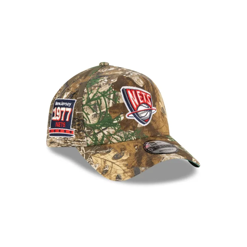 New Jersey Nets 1997-2012 Hardwood Classics Realtree 9FORTY A-Frame Snapback Hat made by New Era