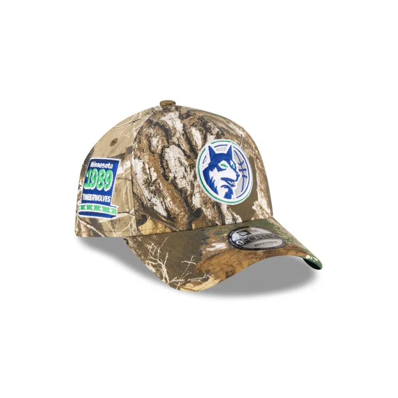 Minnesota Timberwolves 1989-1996 Hardwood Classics Realtree 9FORTY A-Frame Snapback Hat made by New Era