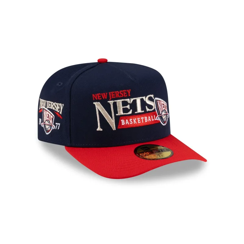 New Jersey Nets 1997-2012 Hardwood Classics Liner 59FIFTY A-Frame Fitted Hat made by New Era