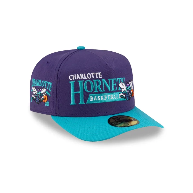 Charlotte Hornets 1988-2002 Hardwood Classics Liner 59FIFTY A-Frame Fitted Hat made by New Era