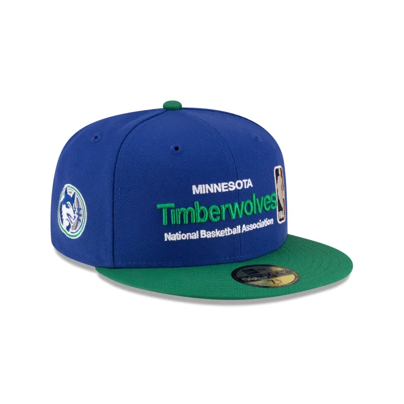 Minnesota Timberwolves 1989-1996 Hardwood Classics Sign Stack 59FIFTY Fitted Hat made by New Era