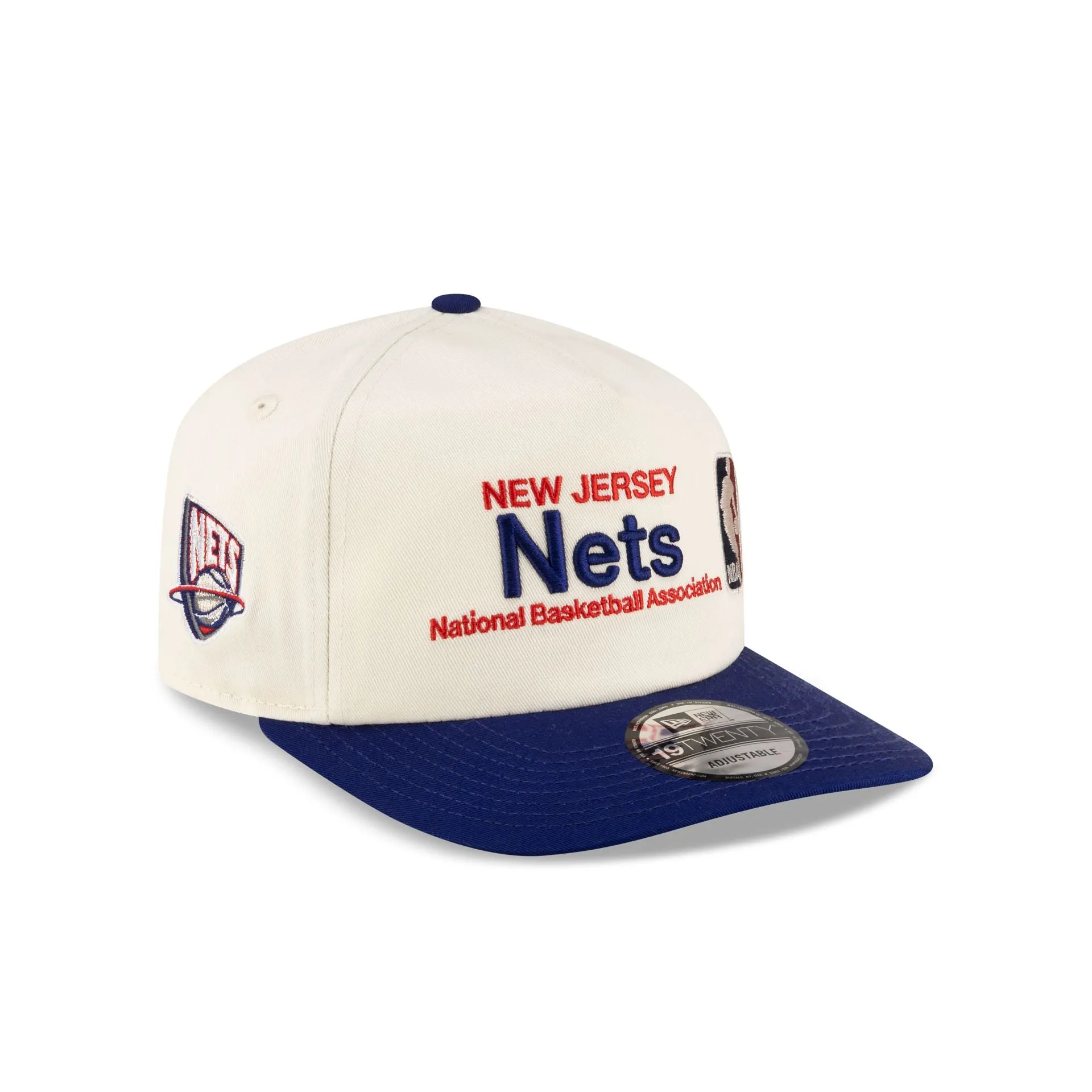 New Jersey Nets 1997-2012 Hardwood Classics Sign Stack Chrome White 19TWENTY Adjustable Hat sold by New Era