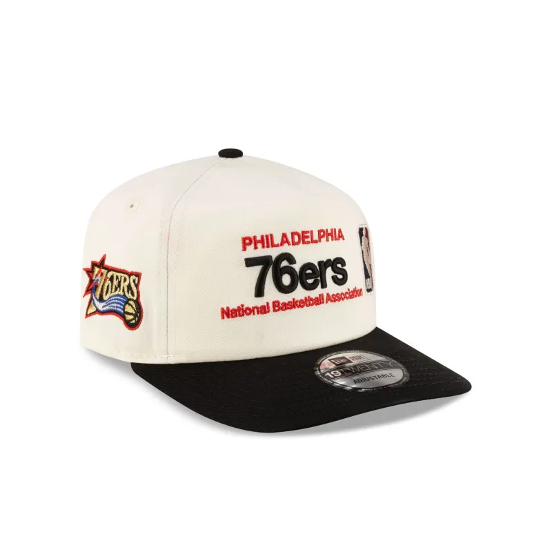 Philadelphia 76ers 1997-2009 Hardwood Classics Sign Stack Chrome White 19TWENTY Adjustable Hat made by New Era