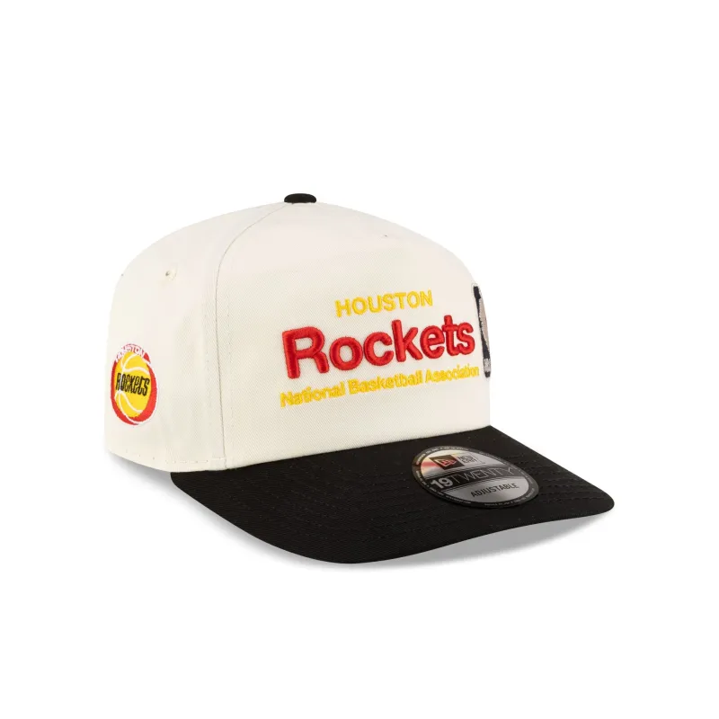 Houston Rockets 1972-1995 Hardwood Classics Sign Stack Chrome White 19TWENTY Adjustable Hat sold by New Era
