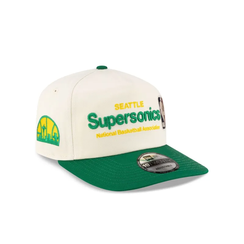Seattle SuperSonics 1975-1995 Hardwood Classics Sign Stack Chrome White 19TWENTY Adjustable Hat made by New Era