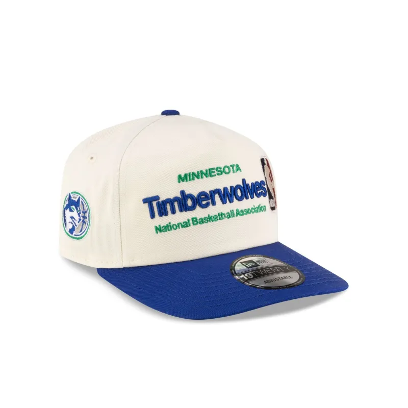 Minnesota Timberwolves 1989-1996 Hardwood Classics Sign Stack Chrome White 19TWENTY Adjustable Hat sold by New Era