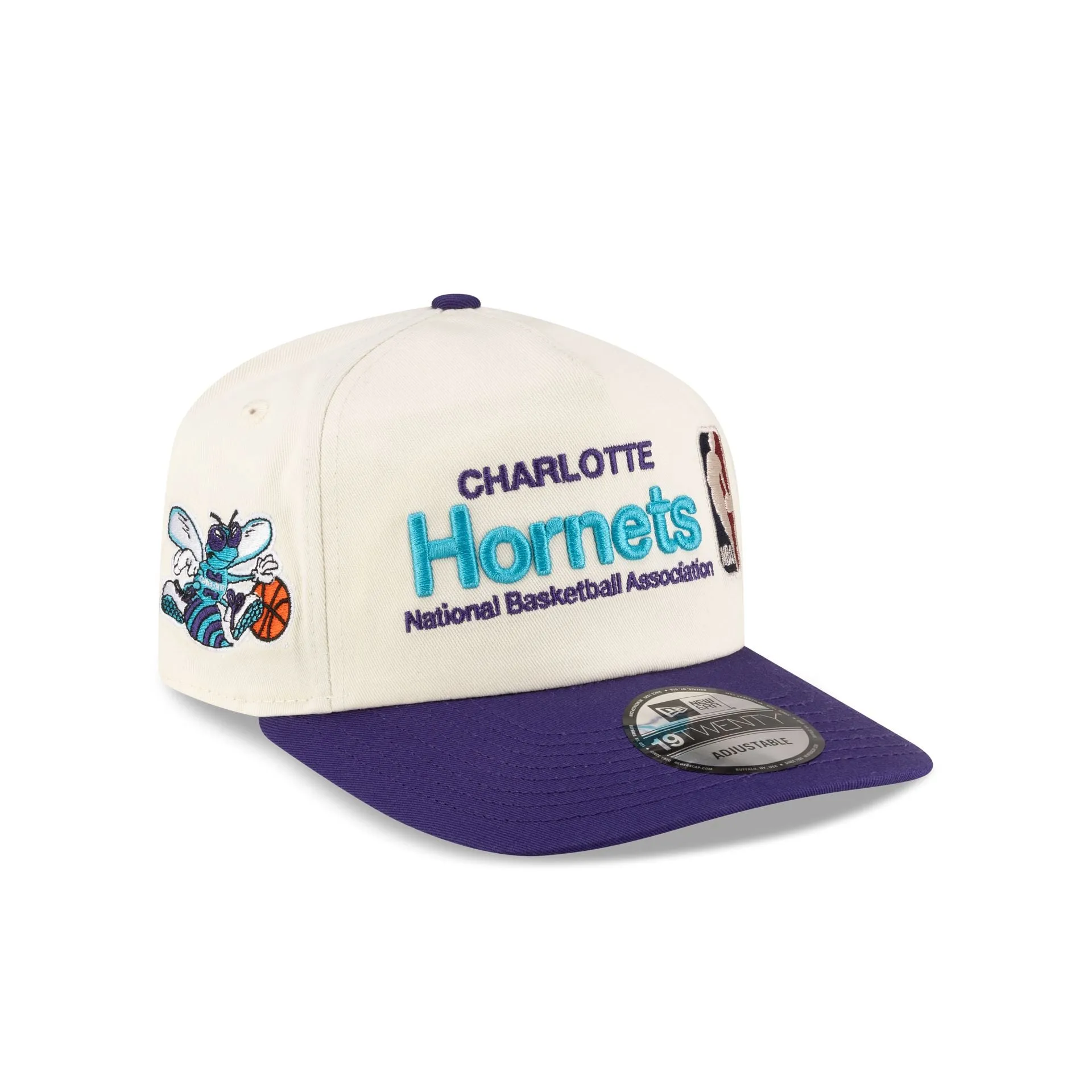 Charlotte Hornets 1988-2002 Hardwood Classics Sign Stack Chrome White 19TWENTY Adjustable Hat sold by New Era