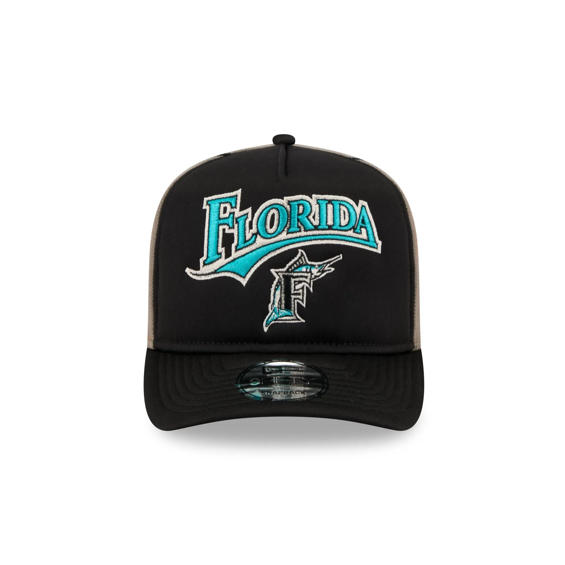 Miami Marlins Arched 9FIFTY A-Frame Trucker Hat sold by New Era product image thumbnail 2