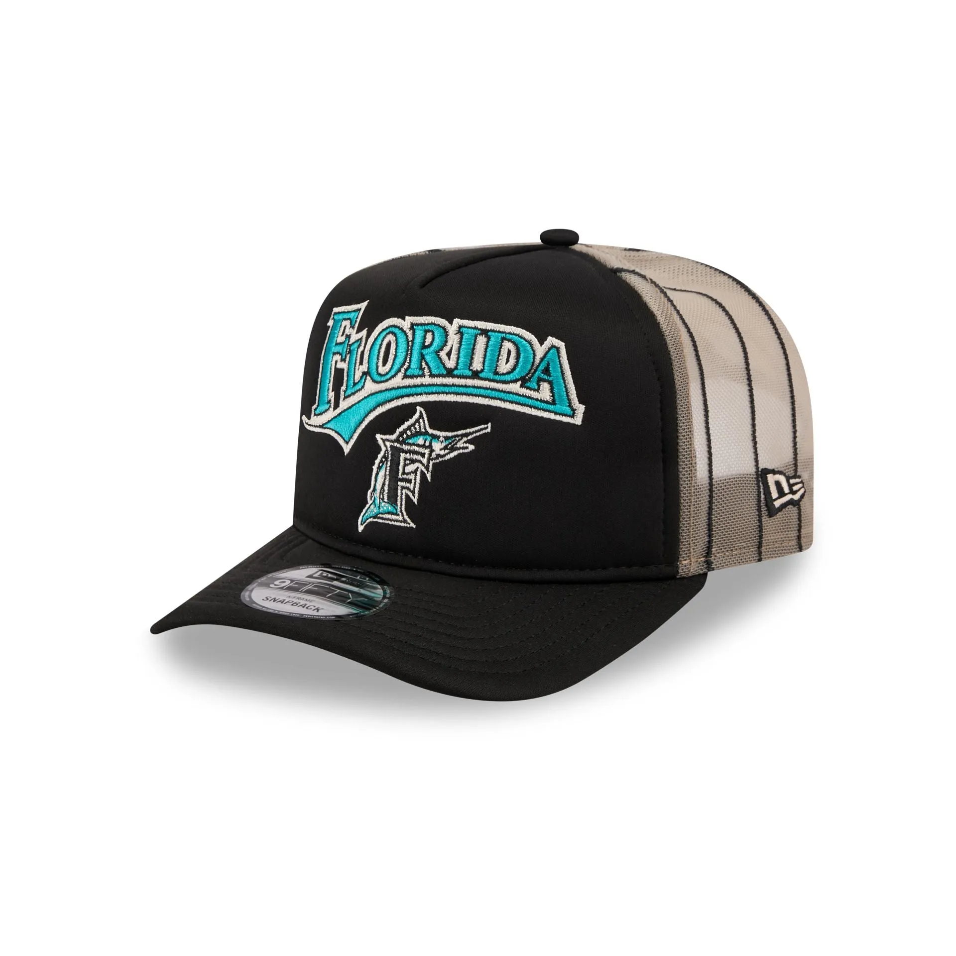 Miami Marlins Arched 9FIFTY A-Frame Trucker Hat sold by New Era
