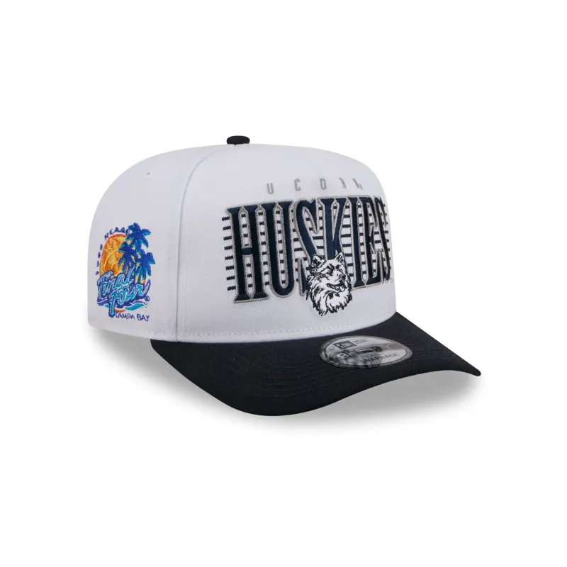 Connecticut Huskies March Madness College Vault White 9FIFTY A-Frame Snapback Hat sold by New Era