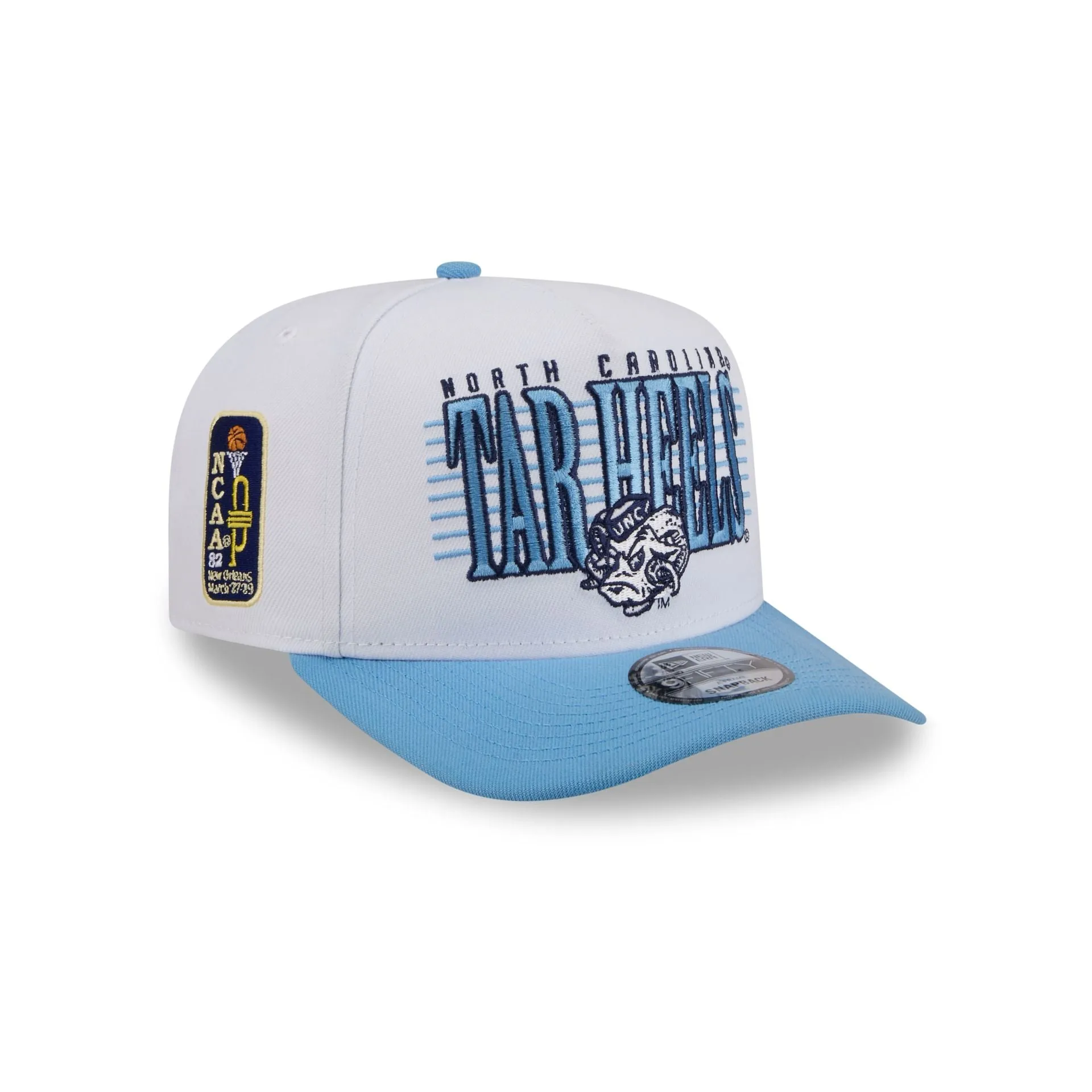 North Carolina Tar Heels March Madness College Vault White 9FIFTY A-Frame Snapback Hat sold by New Era