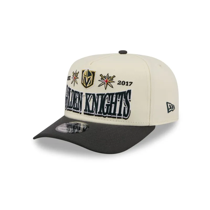 Vegas Golden Knights Three Hit Chrome White 9FIFTY A-Frame Snapback Hat sold by New Era