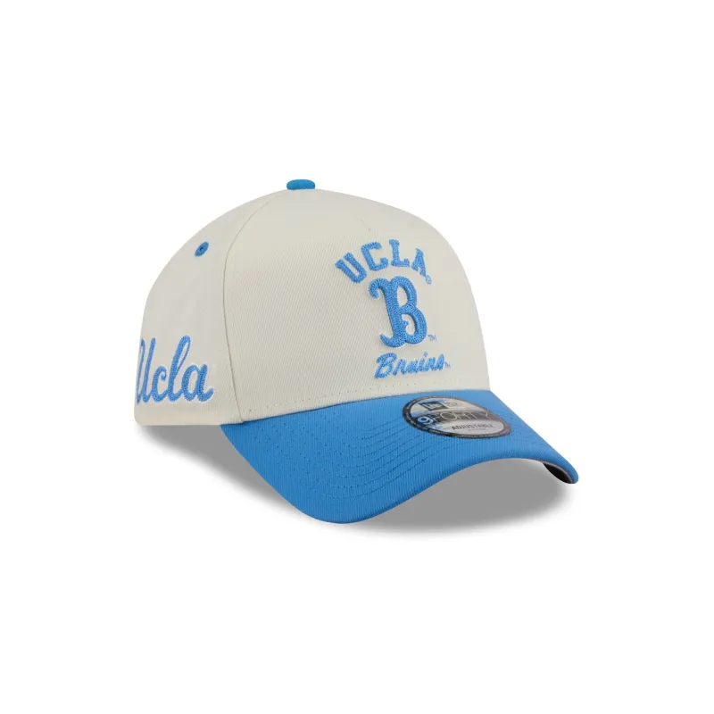 UCLA Bruins Chrome White Arched 9FORTY A-Frame Snapback Hat made by New Era
