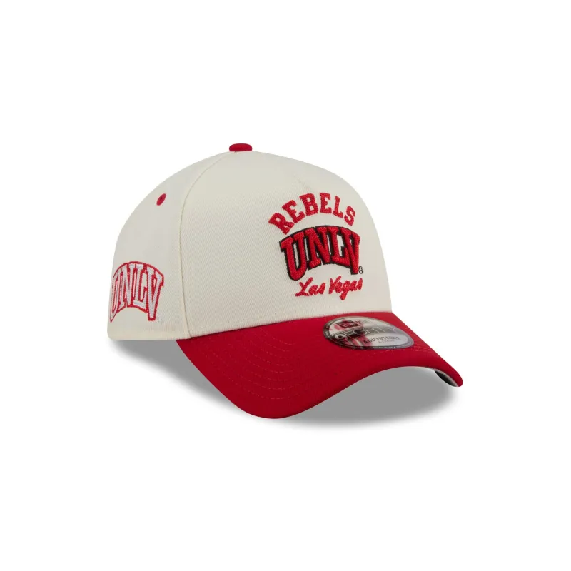 UNLV Runnin' Rebels Chrome White Arched 9FORTY A-Frame Snapback Hat made by New Era