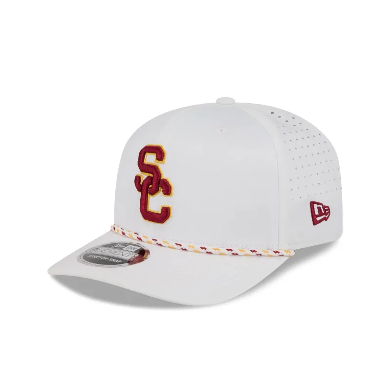 USC Trojans Optic White Performance Rope 9SEVENTY Stretch-Snap Hat made by New Era