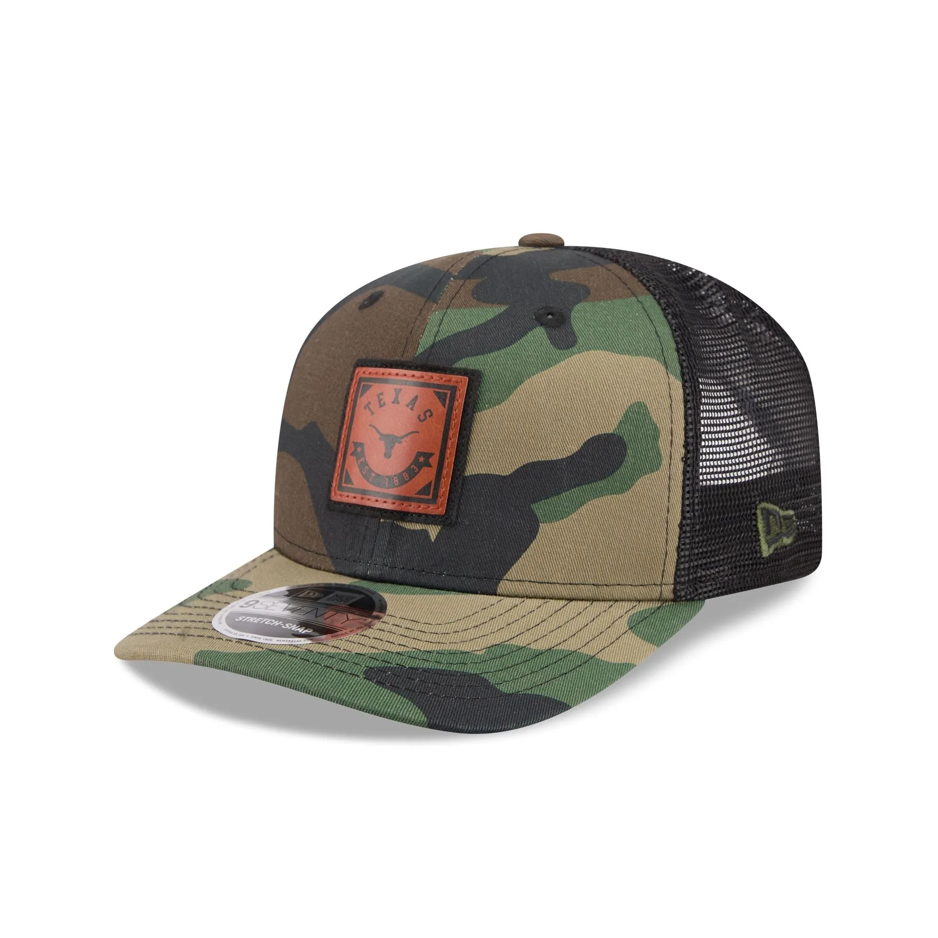 Texas Longhorns Camo Canvas 9SEVENTY Trucker Hat sold by New Era