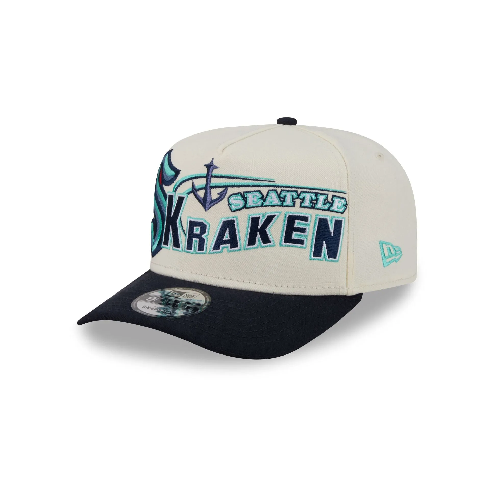 Seattle Kraken Chrome White Classic 9FIFTY A-Frame Snapback Hat sold by New Era
