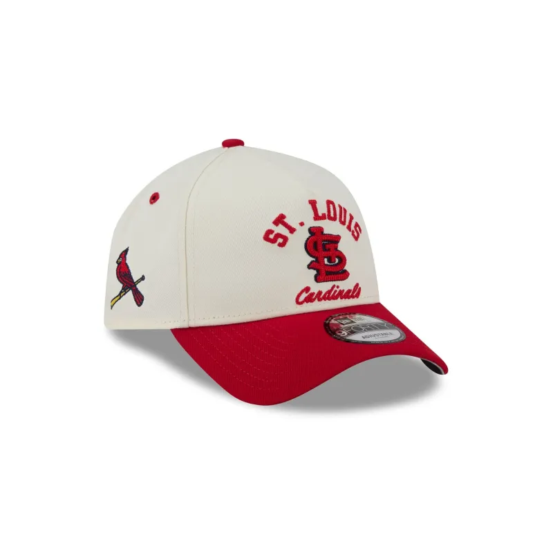 St. Louis Cardinals Chrome White Arched 9FORTY A-Frame Snapback Hat made by New Era