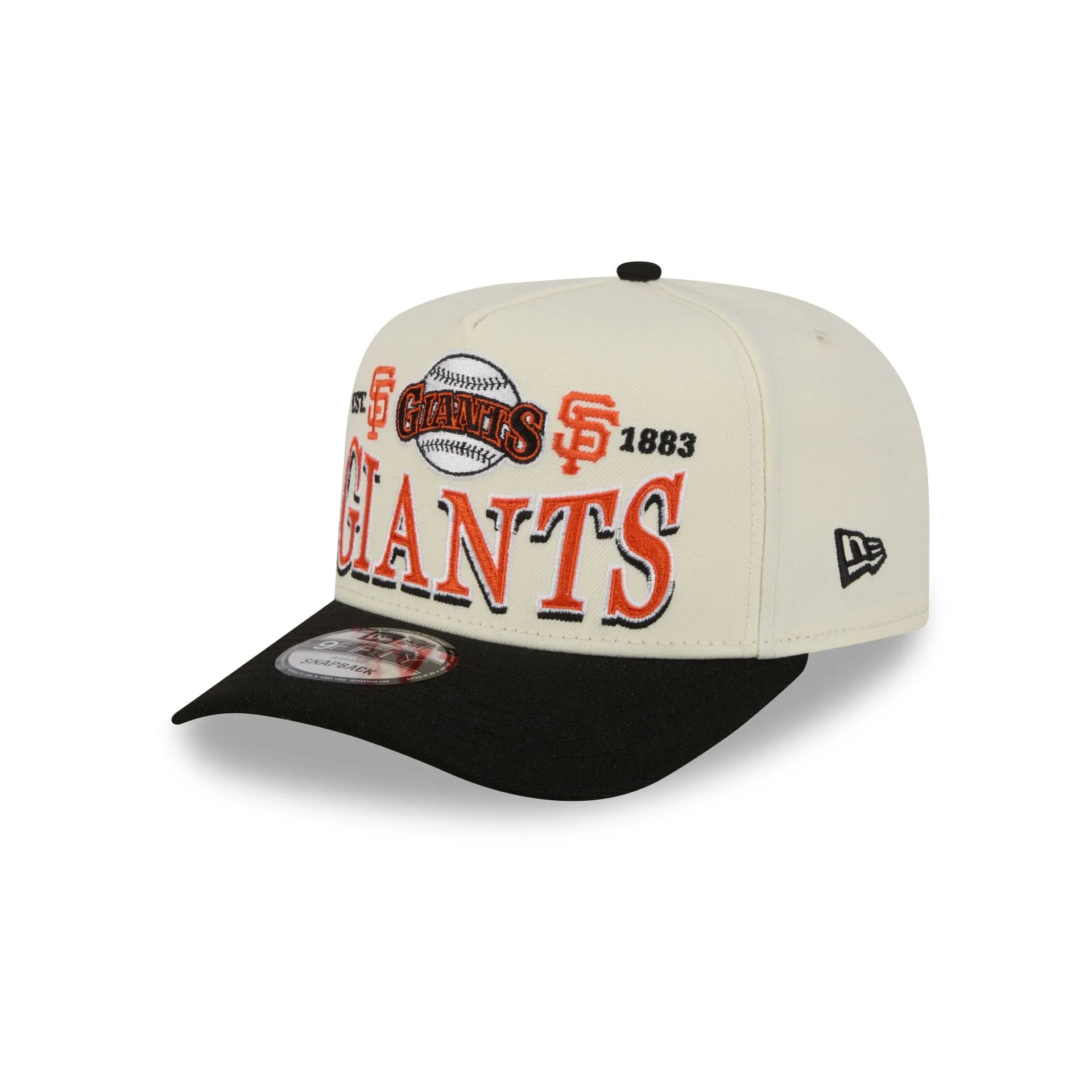 San Francisco Giants Three Hit Chrome White 9FIFTY A-Frame Snapback Hat sold by New Era