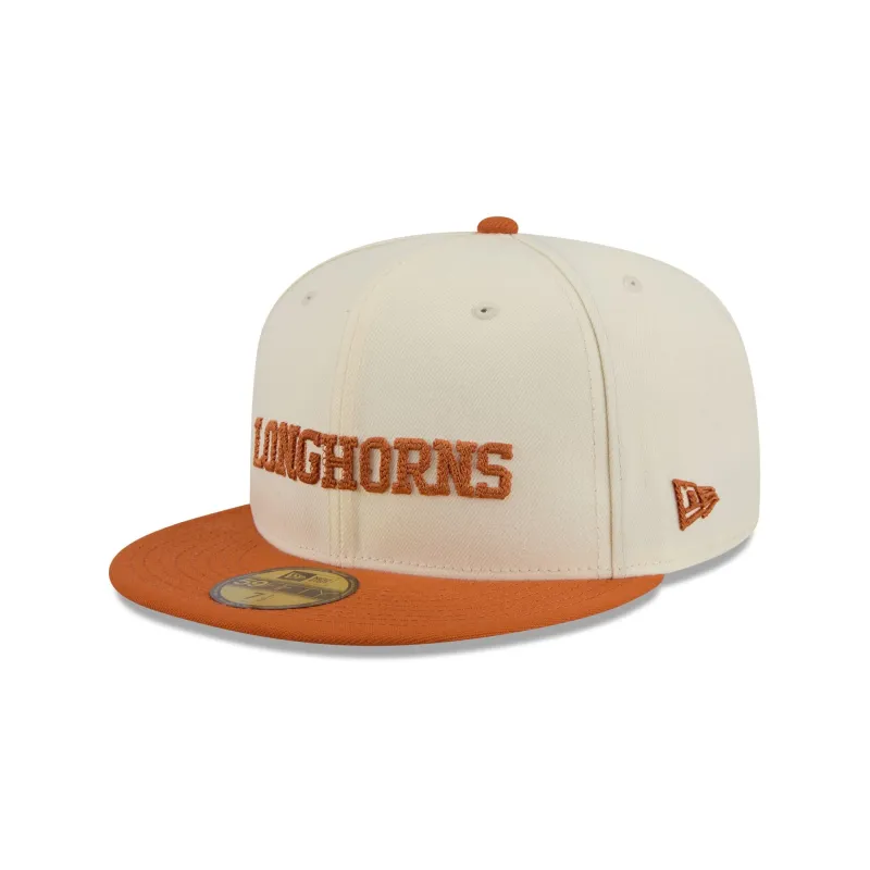 Texas Longhorns Two Tone Stitch 59FIFTY Fitted Hat made by New Era