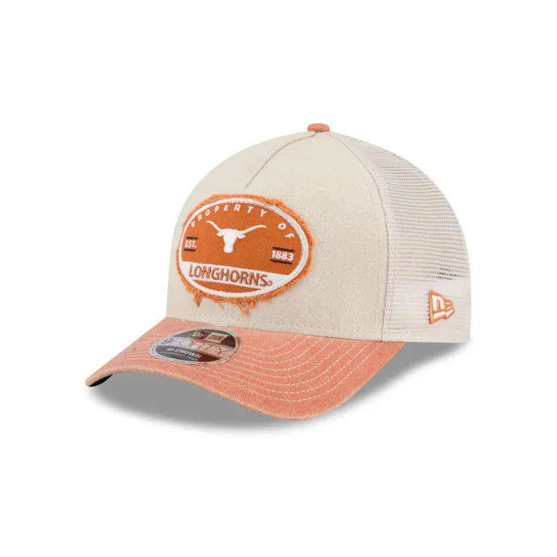 Texas Longhorns Frayed 9FORTY M-Crown A-Frame Trucker Hat made by New Era